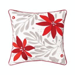 C&F Home Poinsettia Christmas Printed & Embellished Throw Pillow