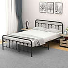 Alternate image 3 for Idealhouse Amanda Queen Black Platform Bed Frame with Headboard and Metal Bed Slats