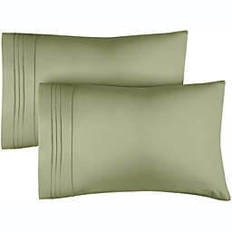 CGK Unlimited Pillowcase Set of 2 Soft Double Brushed Microfiber - King - Sage Green