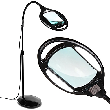 Lightview Magnifier LED Floor Lamp - 5 Diopter - Black. View a larger version of this product image.