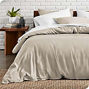 Bare Home Duvet Cover and Sham Set - Premium 1800 Ultra-Soft Brushed Microfiber - Hypoallergenic, Easy Care, Wrinkle Resistant (Sand, Queen)
