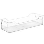 Lexi Home 12 x 4 Acrylic Fridge Organizer Bin- Kitchen Pantry Stackable Storage Bin
