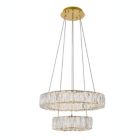 Alternate image 2 for Elegant Lighting Monroe Integrated LED chip light gold Pendant Clear Royal Cut Crystal
