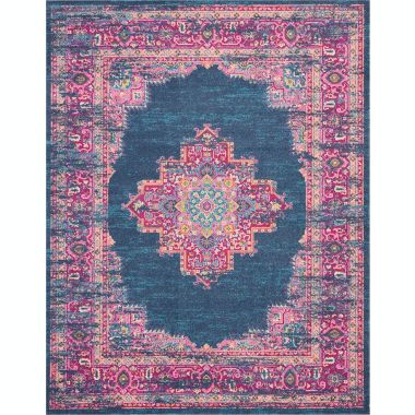 Nourison Passion PSN03 Blue Area Rug 8' x 10'. View a larger version of this product image.