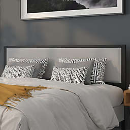 Flash Furniture Melbourne Metal Upholstered King Size Headboard in Light Gray Fabric