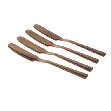 Wild Eye Set of 4 Rose Gold Stainless Steel Traditional Style Spreader Knives 5.5". View a larger version of this product image.