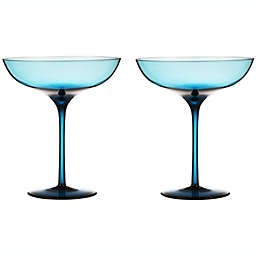 Luxurious Acrylic 8oz Red Fading Effect Cocktail Wine Margarita Glasses Set of 2 