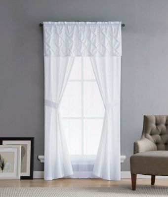 Washable Polyester Attached Valance Alcove Curtain Panel Set 80X63 Grey 