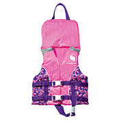 Swim Central 20&quot; Pink and Purple Floral Girl Infant Life Jacket Vest with Handle - Up to 30lbs