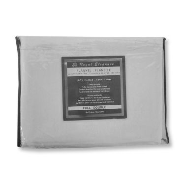 Cotton House - Flannel Sheet Set, 100% Cotton, Full Size, White. View a larger version of this product image.