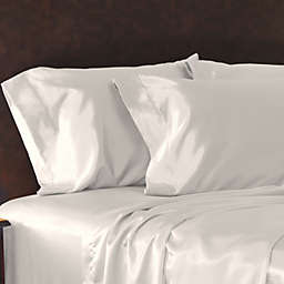 SHOPBEDDING Luxury Satin Pillowcase, White Standard, Open End Pillow Cover