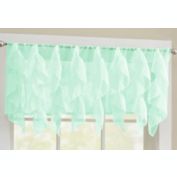 Sweet Home Collection   Sheer Voile Vertical Ruffle Window Kitchen Curtain, Valance, Mint