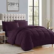 Sweet Home Collection Bed-in-A-Bag Solid Color Comforter & Sheet Set Soft All Season Bedding, Twin XL, Purple