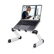 RAINBEAN Aluminum Adjustable and Foldable Portable Laptop Stand in Black