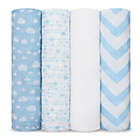 Alternate image 0 for Muslin Swaddle Blankets Neutral Receiving Blanket Swaddling, Wrap for Boys and Girls, Baby Essentials, Registry & Gift by Comfy Cubs (Blue)
