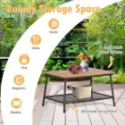 Alternate image 1 for Costway 5 Pieces Patio Rattan Furniture Set Cushioned Sofa Armrest Wooden Tabletop-Off White