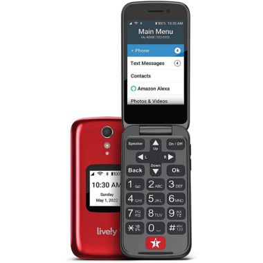 Jitterbug Flip2 Cell Phone for Seniors - Red. View a larger version of this product image.