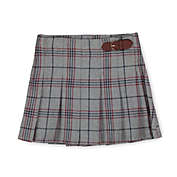 Hope & Henry Girls&#39; Pleated Skirt with Buckle Detail (Gray, Berry, and Navy Plaid, 12-18 Months)