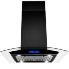 Alternate image 2 for Geht Appliances 36 inch Stainless Steel Island Mount Range Hood 900CFM Tempered Glass