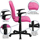 Alternate image 2 for Flash Furniture Mid-Back Pink Quilted Vinyl Swivel Task Office Chair with Arms