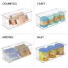 Alternate image 2 for mDesign Stackable Closet Storage Bin Box with Lid, 2 Pack - Clear