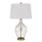 Alternate image 0 for Saltaro Sherpi 29 Inch Glass Table Lamp with Dimmer, Round, Clear and Brass- Saltoro Sherpi
