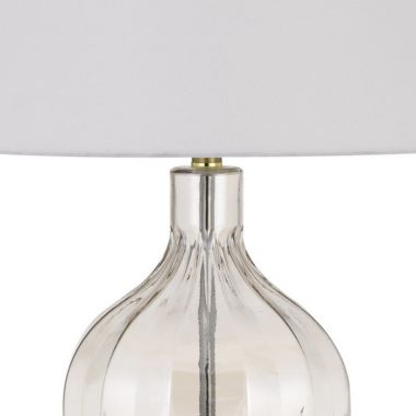 Saltaro Sherpi 29 Inch Glass Table Lamp with Dimmer, Round, Clear and Brass- Saltoro Sherpi. View a larger version of this product image.