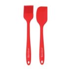 Alternate image 0 for Baker's Secret Brush & Spatula Set, Silicone Heat Resistant, Dishwasher Safe, KKKtchen Essentials, Set of 2, Red