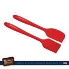 Alternate image 2 for Baker's Secret Brush & Spatula Set, Silicone Heat Resistant, Dishwasher Safe, KKKtchen Essentials, Set of 2, Red