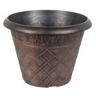 Alternate image 0 for Garden Elements Outdoor Diamond Banded Plastic Planter, Copper, 14.75"