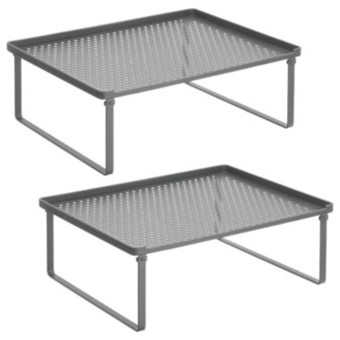 mDesign Metal Kitchen Shelf Stackable Organizer Storage Rack, 2 Pack. View a larger version of this product image.