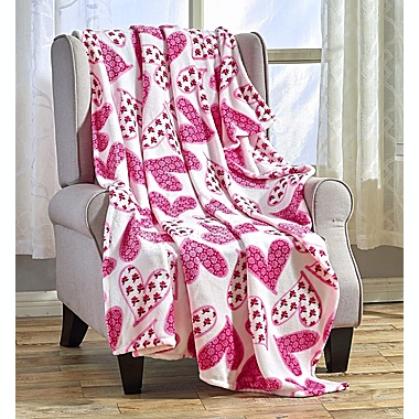 Heartfelt™ Love Bed Blanket Super Soft Warm Cozy Ultra-Plush Valentine Navy 
