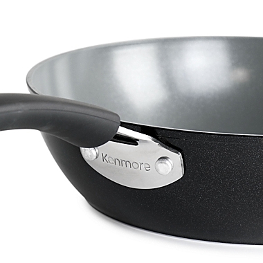 Kenmore Arlington 3.5 Quart Non Stick Aluminum Saute Pan with Lid in Black Diamond. View a larger version of this product image.