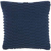 HomeRoots Home Decor Navy Blue Textured Broken Stripes Throw Pillow