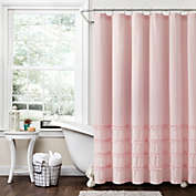 Vintage Stripe Yarn Dyed Cotton Shower Curtain Pink Single 72x72
