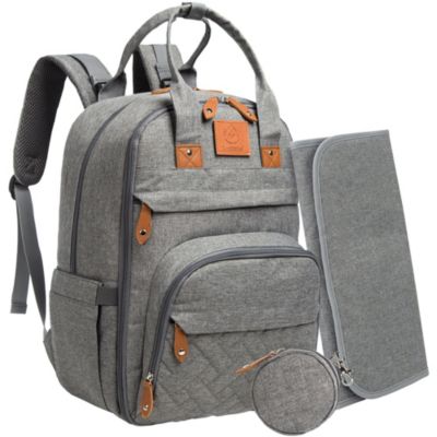 KeaBabies Diaper Backpack Bag, Vegan Leather Waterproof Diaper Backpacks, Baby Travel Bags  (Ebony Black)
