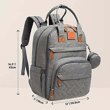 KeaBabies Diaper Bag with Changing Pad - Waterproof Baby Bag, Travel Diaper Bags, Baby Diaper Bag Backpack (Classic Gray). View a larger version of this product image.