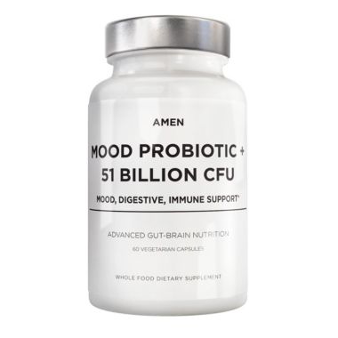 Amen Mood Probiotic 51 Billion CFUs + Organic Prebiotics Vegan Supplement - 60ct. View a larger version of this product image.