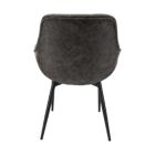 Alternate image 3 for LeisureMod Markley Modern Leather Dining Arm Chair With Metal Legs Set of 4