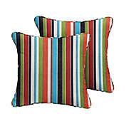 Outdoor Living and Style 20" Bright Striped Design Square Sunbrella Indoor and Outdoor Chair Cushion