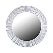 Northlight 20" Silver Contemporary Fluted Round Mirror Wall Decor