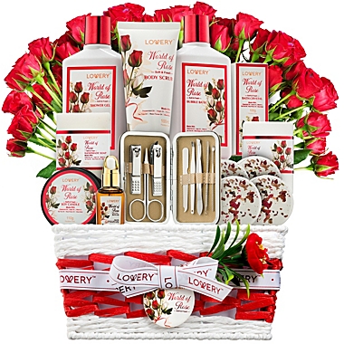 Lovery Red Rose Spa Gifts, Stress Relief Selfcare Kit, 35 Piece. View a larger version of this product image.