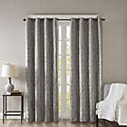 Alternate image 0 for JLA Home SunSmart Mirage 100% Total Blackout Single Window Curtain, Knitted Jacquard Damask Room Darkening Curtain Panel with Grommet Top, 50x95", Charcoal