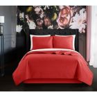 Alternate image 0 for Chic Home Sachi Floral Scroll Pattern Design Bed In A Bag Quilt Set - Queen 90x90", Brick