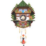Alexander Taron 6.5" Green Engstler Battery-Operated Mini Cuckoo Wall Clock with Music and Chimes