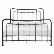 Lexicon Home Decorative Queen Metal Platform Bed - Gunmetal - 63 X84 X47