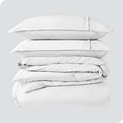 Bare Home 100% Organic Cotton Duvet Cover Set - Crisp Percale Weave - Lightweight & Breathable (White, Full/Queen)