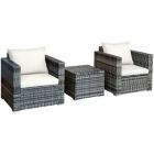 Alternate image 1 for Costway 3 Pcs Patio Rattan Furniture Bistro Sofa Set with Cushioned-White