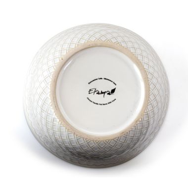 Elama Ivory Lotus 16 Piece Square Dinnerware Set. View a larger version of this product image.