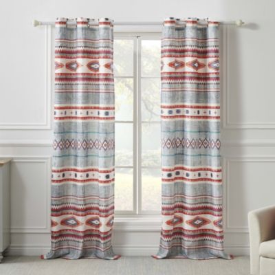 Greenland Home Kiva Western Boho Curtain Panels (Set of 2) with Tiebacks, 84-inch L